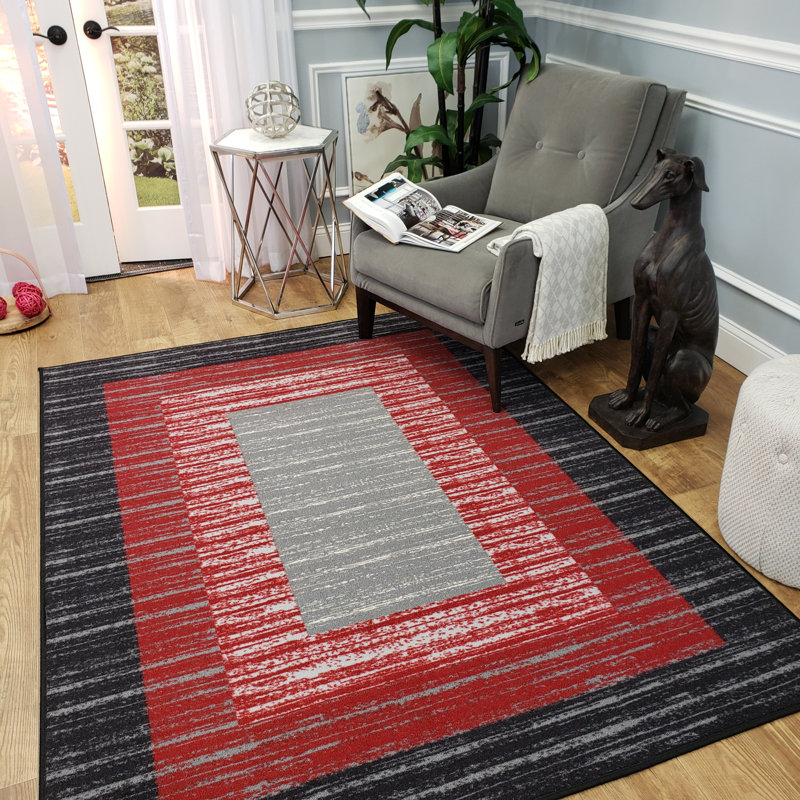 Zlatkus Striped Indoor Rug, Rectangle 5' x 6'6"