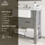 Ensemble de meuble-lavabo simple 36 "en bois massif avec comptoirs et dosseret-82574419