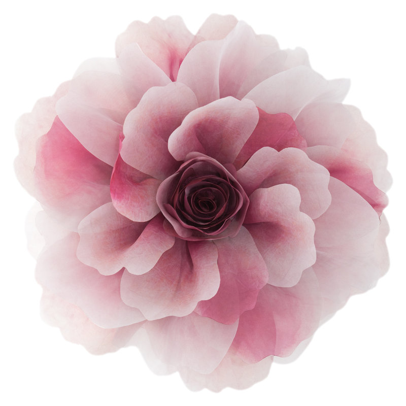  Housse et insert de coussin décoratif décoratif à motif de pivoines 3D