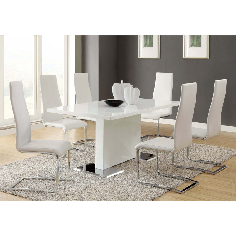Chaises d'appoint rembourrées en similicuir, 4, Argent argent, Noir