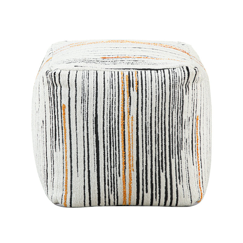 Pouf carré multicolore avec revêtement, base antidérapante, capacité de 300 lb, repose-pieds en tissu 16 x 16 x 16, support de poids, multicolore, 16 po
