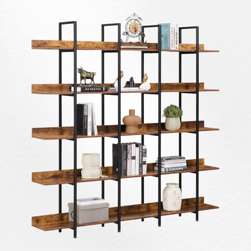 Bibliothèque de bureau à 5 niveaux, Brun