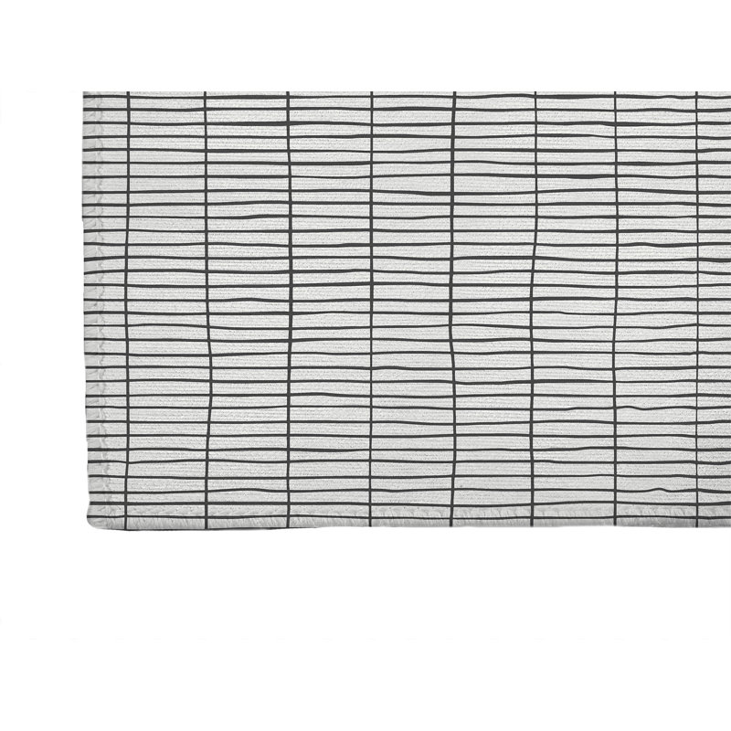 Tapis de cuisine antidérapant léger Snow Fence, Rectangulaire 3 pi x 5 pi, Ivoire/gris anthracite
