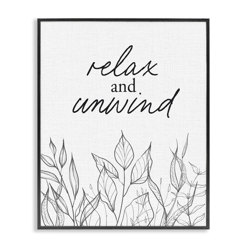 Estampe numérique Relax Relax, H 14 po x l 11 po, Giclée encadrée noir minuit