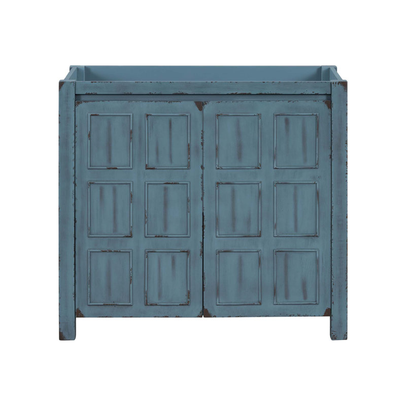 Meuble-lavabo 36 po, patiné rétro, Bleu
