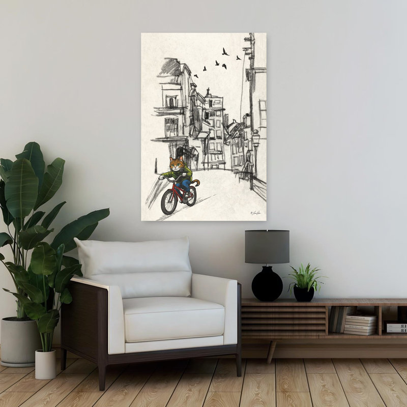 Art urbain chat urbain, H 36 po x l 24 po