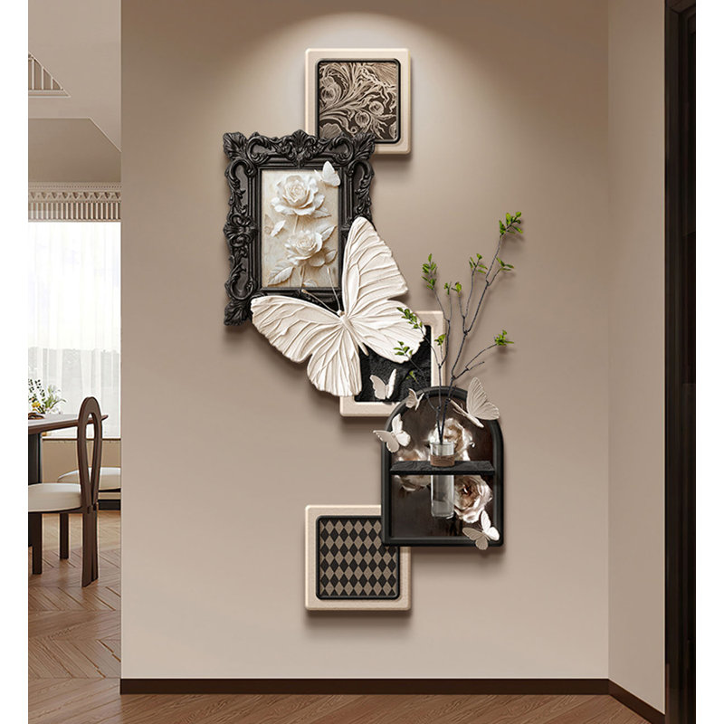 Décoration murale haut de gamme en forme de vase en bande de grès, H 39,37 po x l 19,69 po x P 1,57 po