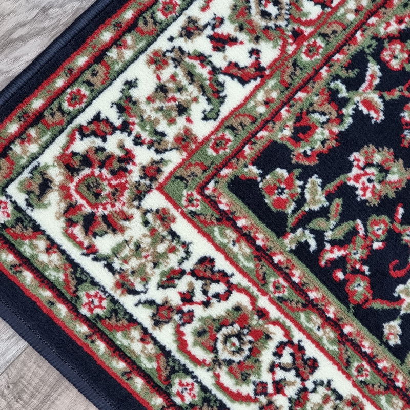 Tumlin Navy Blue/Beige/Red Rug, Rectangle 120 x 170cm