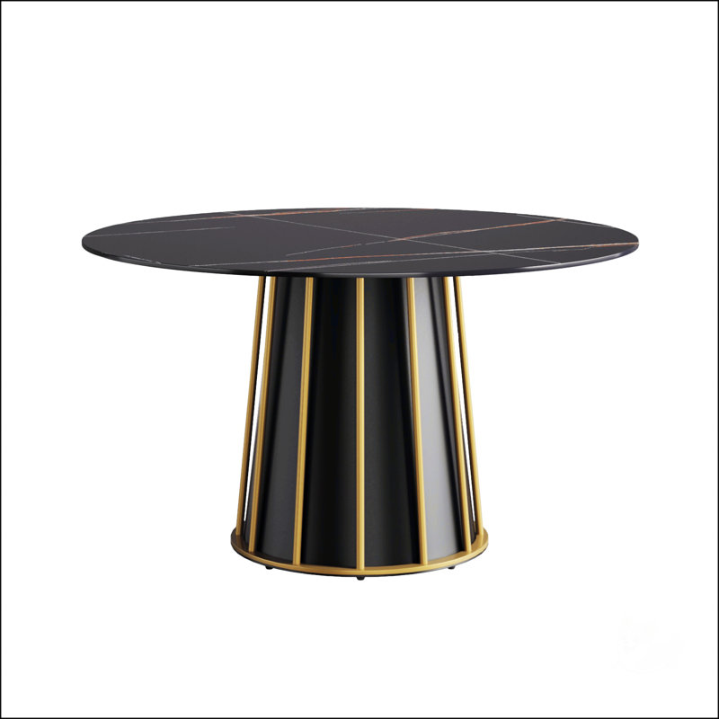 Table de salle à manger Modern, Noir, H 29,53 po x L 53,15 po x l 53,15 po