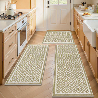 Stain Resistant Fall Kitchen Mat Runner Doormat Set Of 3