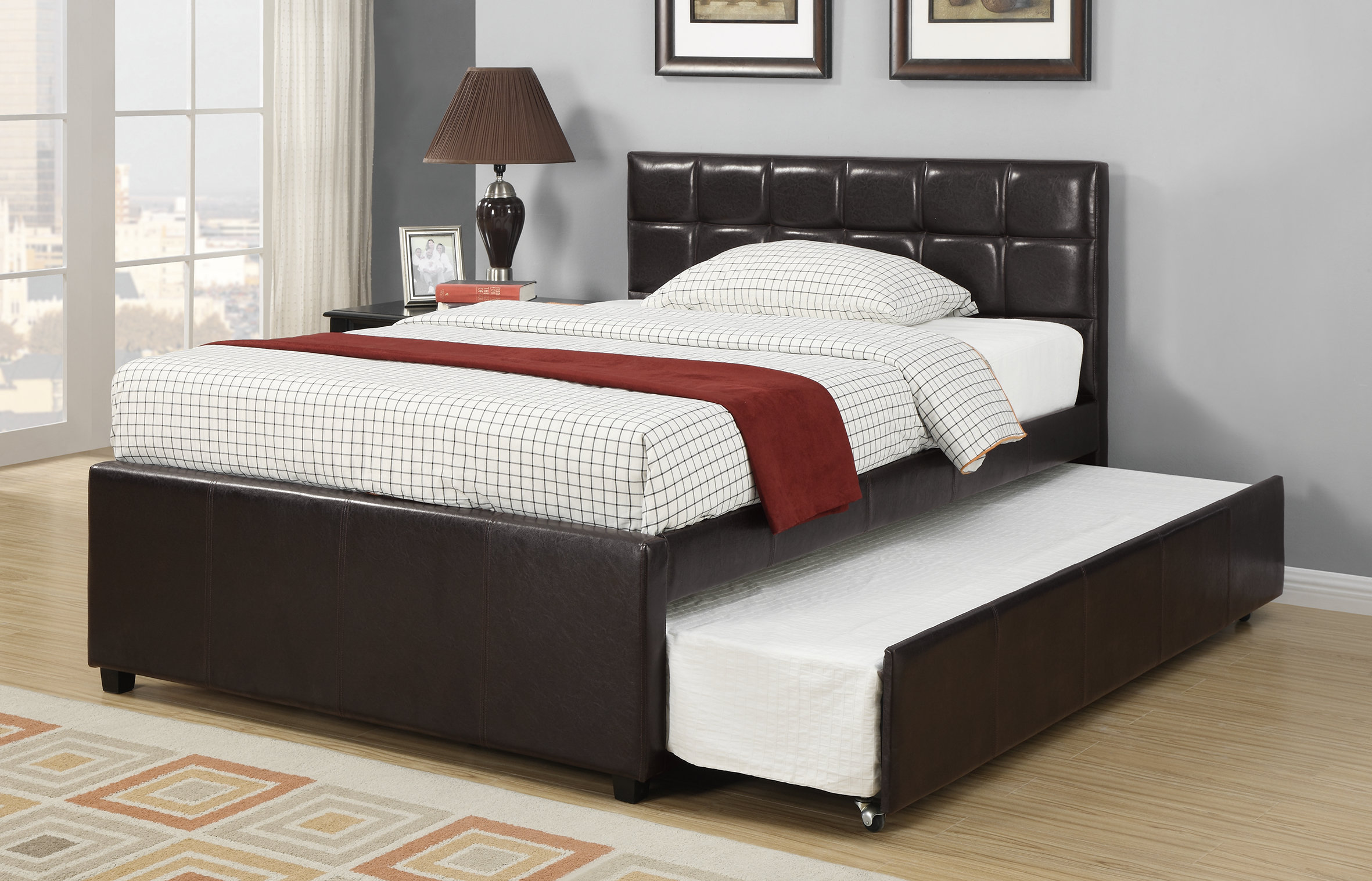 Brayden Studio® Lamartine Upholstered Platform Bed With Twin Trundle ...