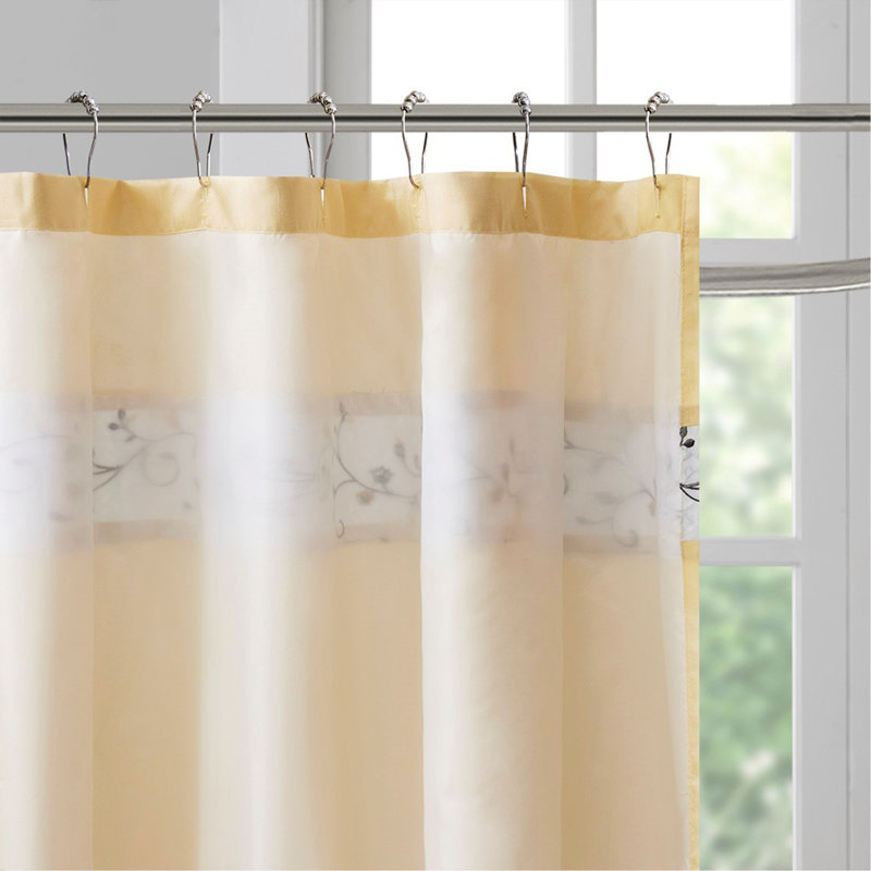 Rideau de douche en soie à broderie artificielle, Beige