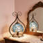Lampe de table en verre coloré style Tiffany, lampe de bureau libellule bleue