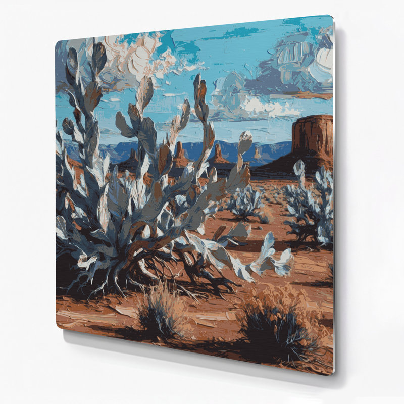«Southwestern Plants Sagebrush», art mural brun en métal, 12" H x 12" W