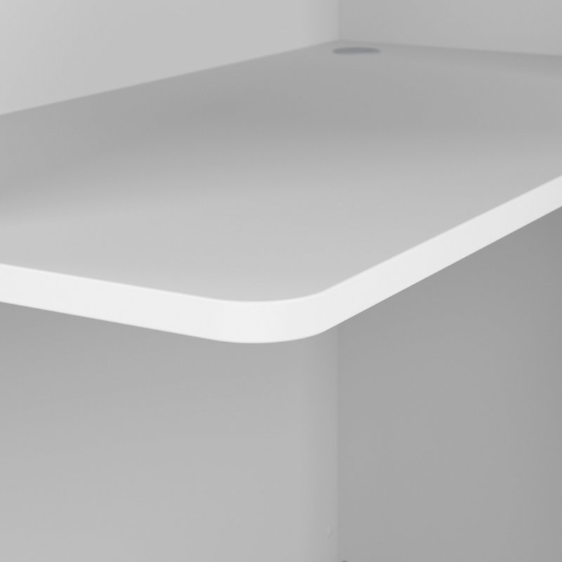 Bureau d'intimité avec tablettes Bush C, L 48 po x P 48 po x H 48 po, Blanc