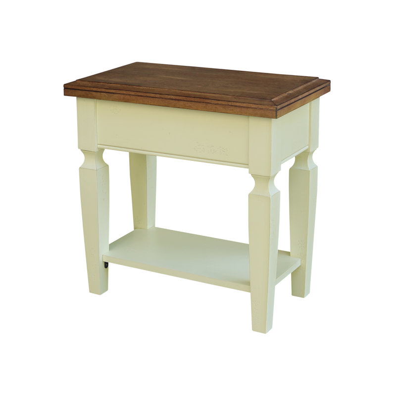 Table de bout Briseno, Hickory / blanc coquille
