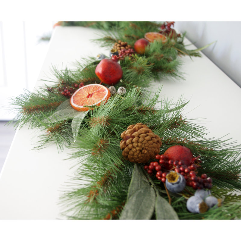 Guirlande 6 'Pomme Grenade Orange Pinecone