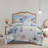 8 Piece Printed Comforter Set Blue