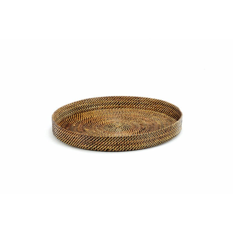 Rattan Decorative Tray, 1.75" H x 15" W x 15" D