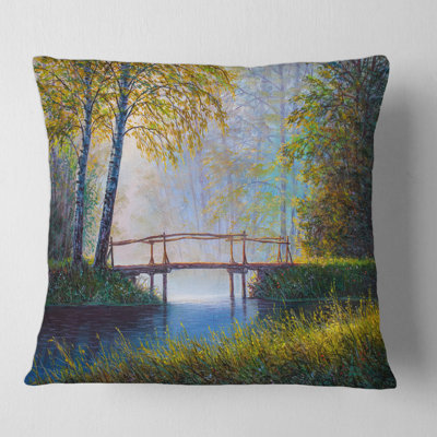 Morning Sunlight and the Awakening Spring Forest Square Pillow Cover & Insert