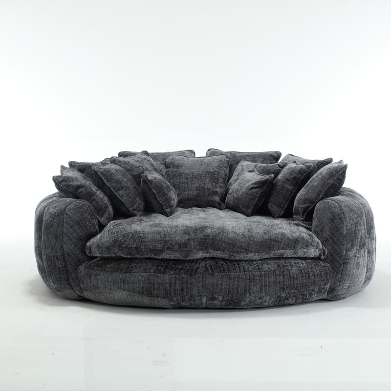 Modern oversized sofa bed with armrests, Grey