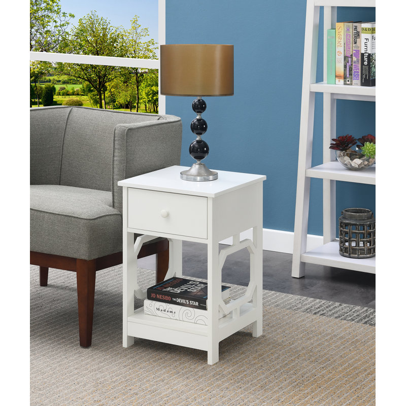 Table de bout avec rangement Gerde, Blanc