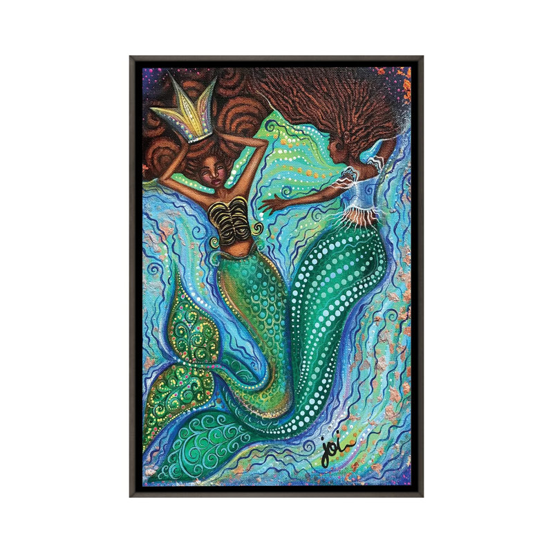 « Couronnée Beauty » par Ashley joi, reproduction d’art, H 26 po x l 18 po x 1,5 po, Toile encadrée de bois rustique foncé