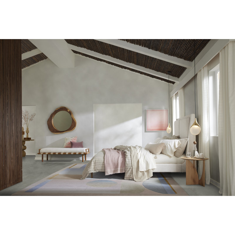 Potter Upholstered Wingback Bed, Queen, Dover Crescent