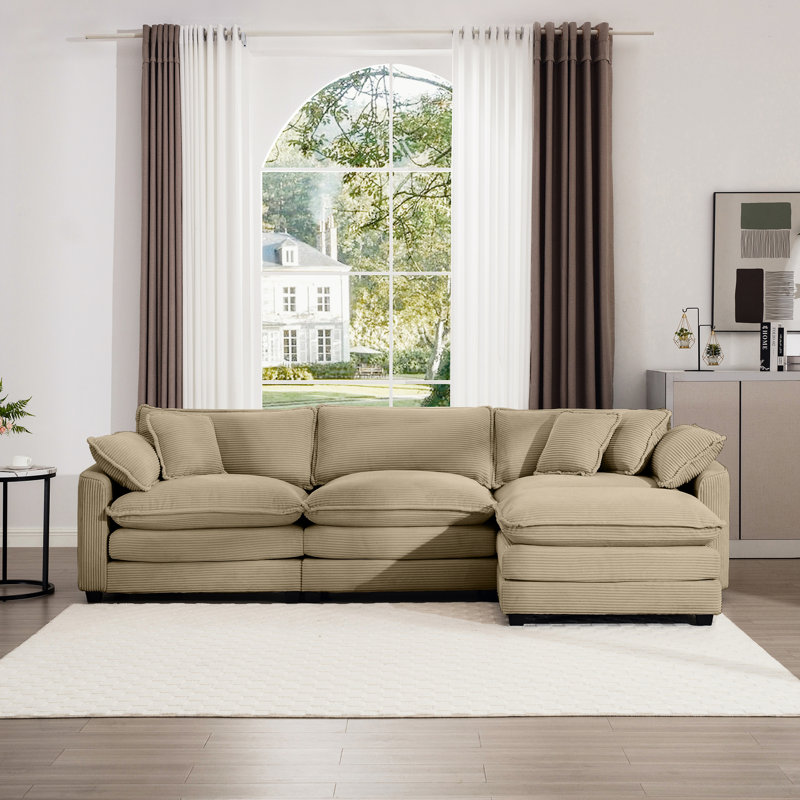 Velours côtelé brun clair 3 avec pour petits salons - Design classique et moderne, confort inégalé et détente