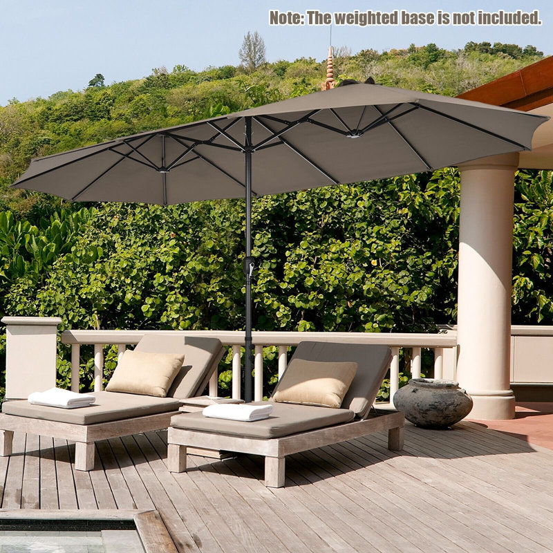 460cm Lighted Balcony Parasol, Brown