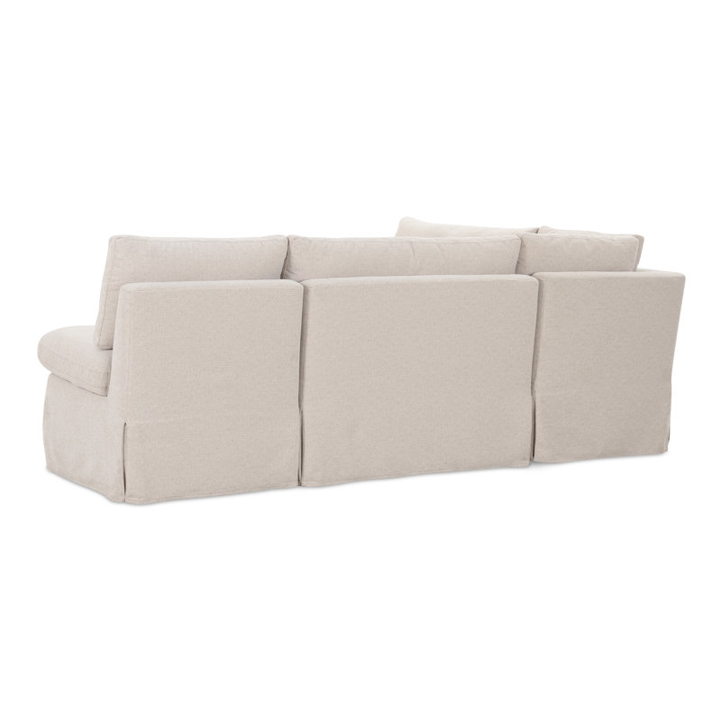 Fable Slipcover Dining Banquette U-Shape Beige 121In, L-Shape, 31.75" H x 96" W x 67.5" D