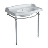 Britannia White Vitreous China Rectangular Console Bathroom Sink with Overflow