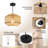 Milewski Bohemian Rattan Pendant Lights Kitchen Island Lighting Adjustable Height Geometric Fixture