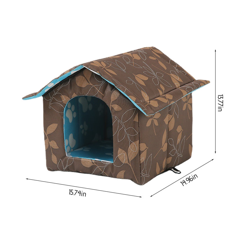 Multicolore Winter Winter Shelter 15,7 x 15 x 13,8 po, intérieur et extérieur imperméable pour chats, lapins et chiens, B