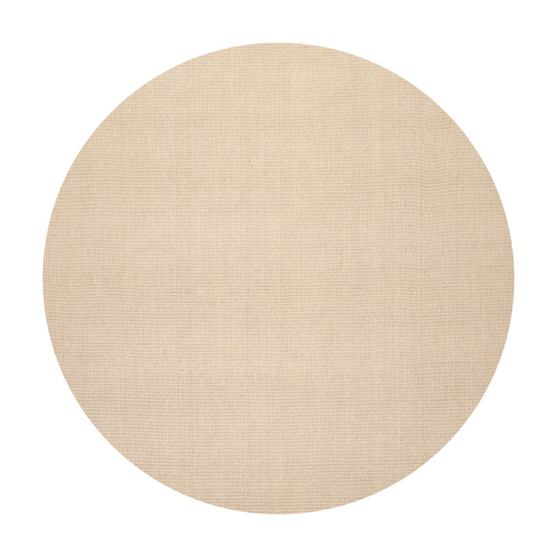Tapis oriental multicolore en laine touffeté à la main brun clair, Rond 5 pi