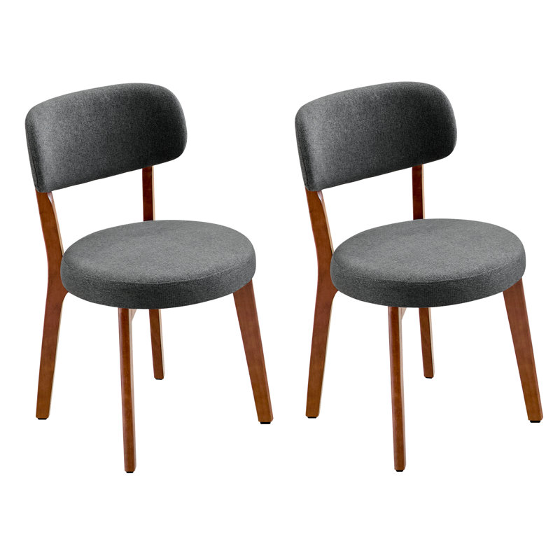 Chaise d'appoint de cuisine rembourrée Mid-Century, Gris