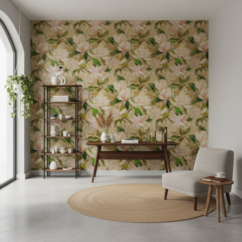 Papier peint floral abstrait abstrait mural