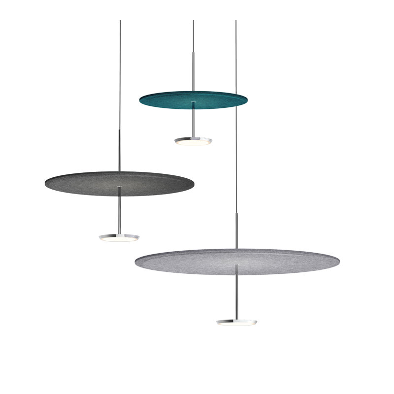 Sky Sound Pendant, Anthracite, 17.5" H x 17.5" W x 17.5" D, Silver