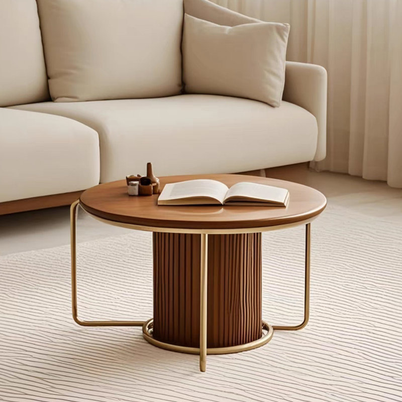 Retro and simple solid wood coffee table, Dark Walnut