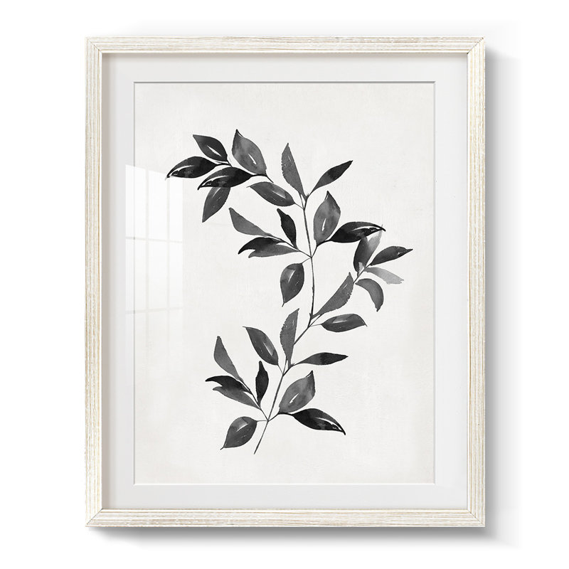 Chinoiserie 2 brun clair II - Toile tendue avec châssis, H 28,5 po x l 20,5 po, Blanc