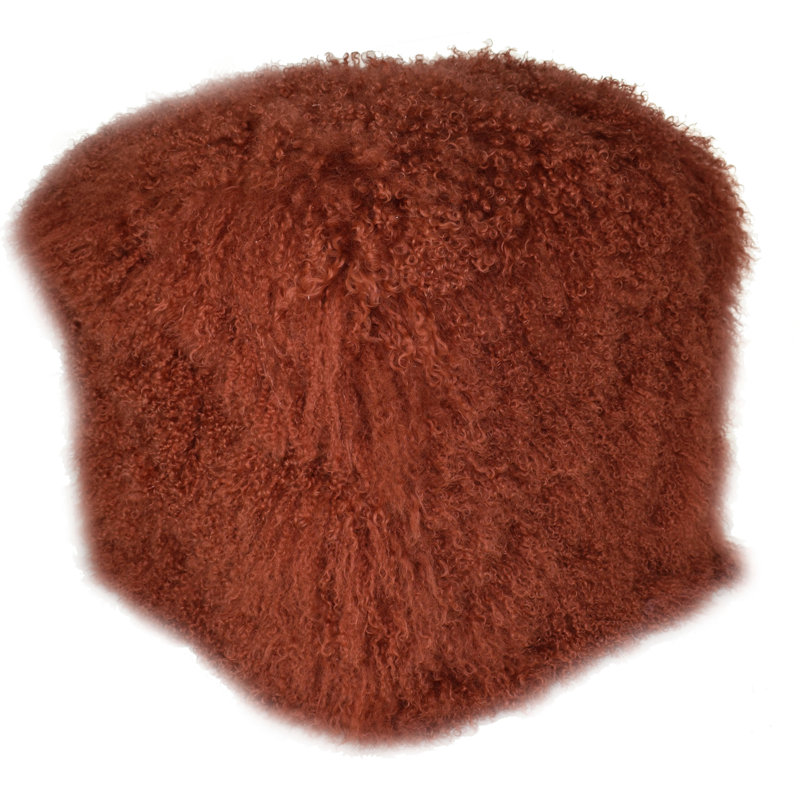 Tibetan Square Pouf, Rust 