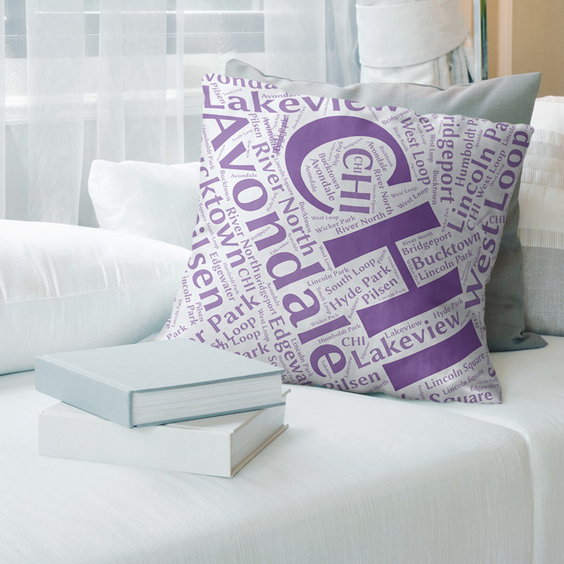 Housse de coussin en cuir Illinois Dist Quartiers, 18 po x 18 po, Mauve