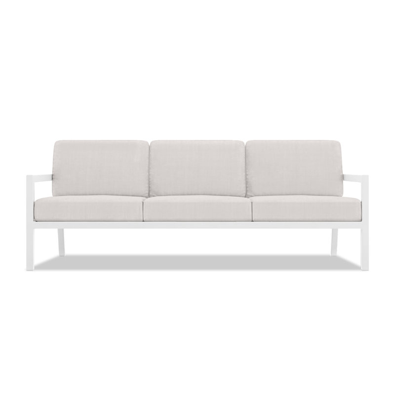 Vivant 83" Wide Outdoor Patio Sofa with Sunbrella® Cushions, Cast Silver Sunbrella®, Black
