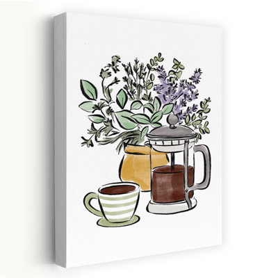 Aromatic Awakening Contemporary Lavender Wall Art Print 1 Piece Wrapped Canvas Wall Art