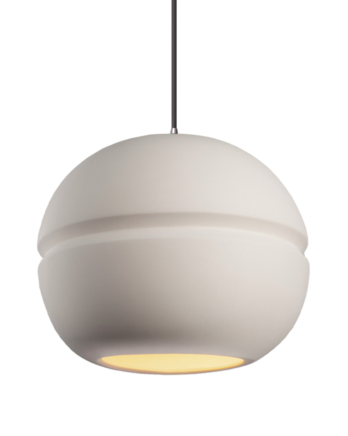 Single Light Ceramic Dimmable Pendant, Polished Chrome, Incandescent, Terra Cotta