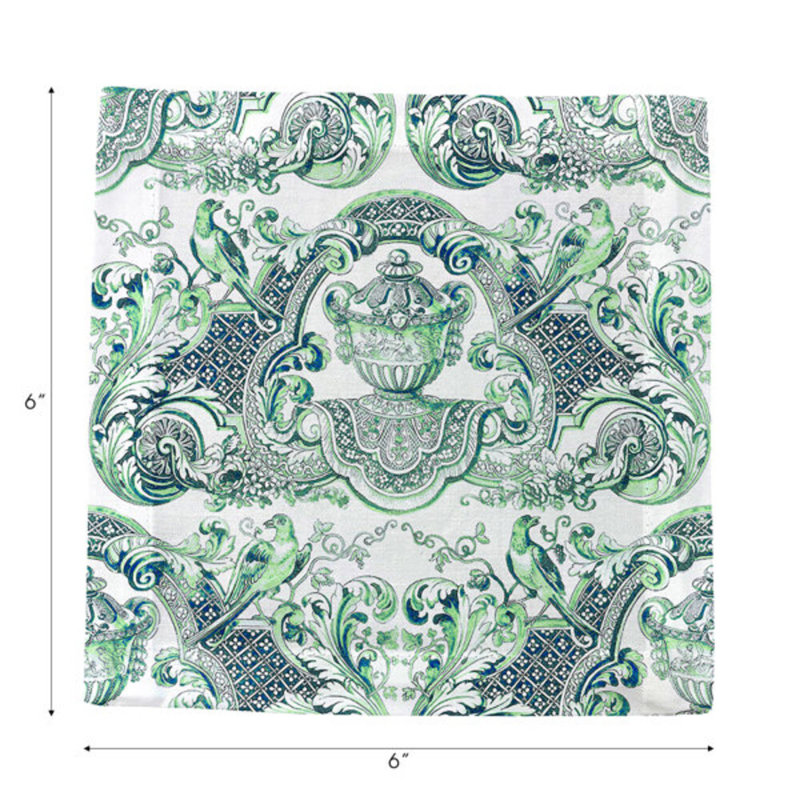 Cotton Blend Square Napkins, Green