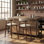 Tabouret de comptoir rembourrÃ© Vannie avec structure en bois massif