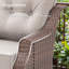 Mobilier de patio 6 pièces en osier brun avec coussins-2047884062