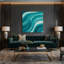 Art abstrait sur toile abstrait vert 12-1373805047