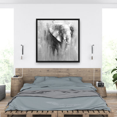 «Abstract Grayscale Elephant» sur toile